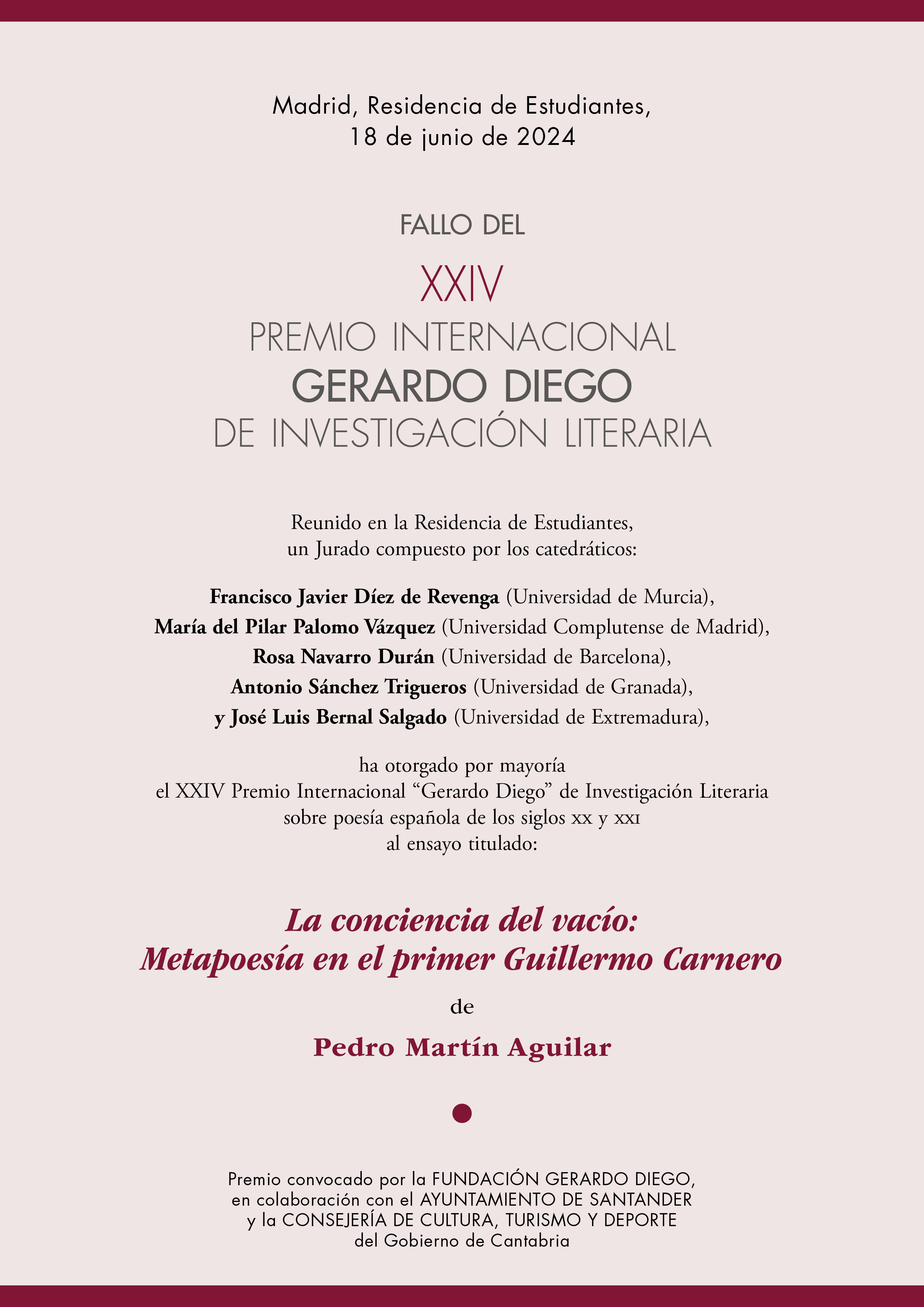 FALLO PREMIO GERARDO DIEGO
